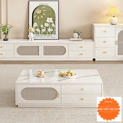 Kệ tivi gỗ cánh mây thiết kế đẹp KTM036