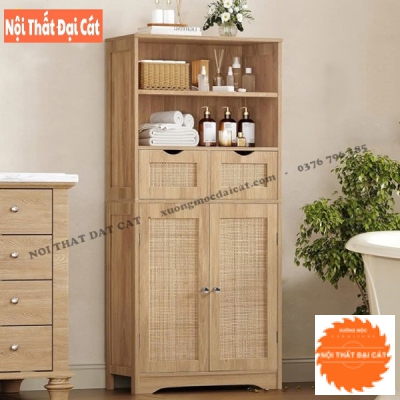 Tủ gỗ mây trưng bày, tủ bếp gỗ mây TGM019
