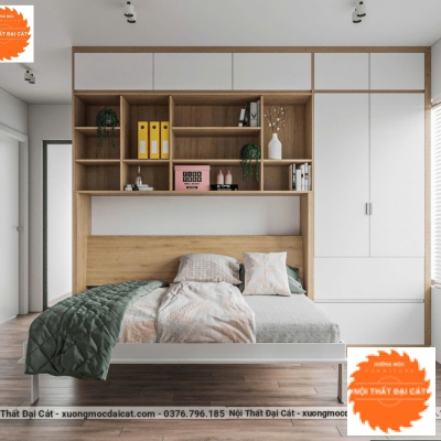 Giường gấp hiện đại thông minh kèm tủ GG014