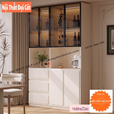 Tủ bếp gỗ kính sang trọng, hiện đại TBN124