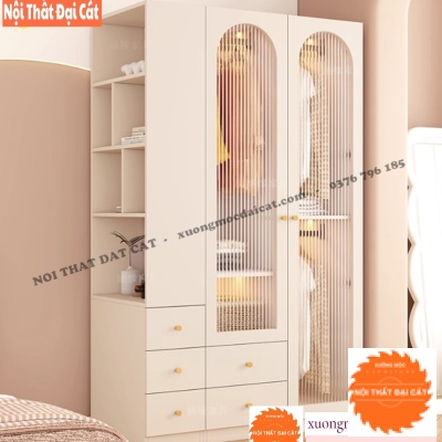 Tủ áo quần kính sọc hiện đại T485
