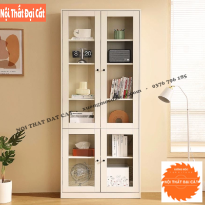 Tủ sách - tủ trang trí gỗ kính đẹp KS235