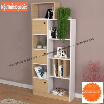 Tủ sách bằng gỗ trưng bày phòng khách KS240