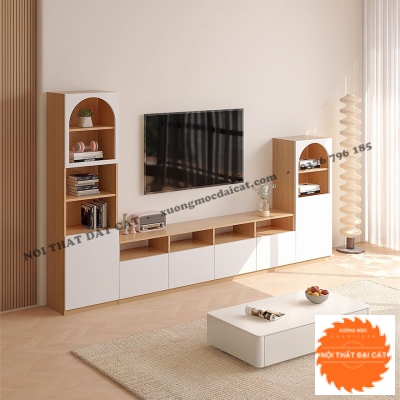 Kệ tivi tích hợp tủ trang trí phòng khách KKH110