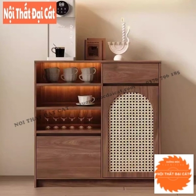Tủ gỗ mây đựng đồ thiết kế đẹp TGM018