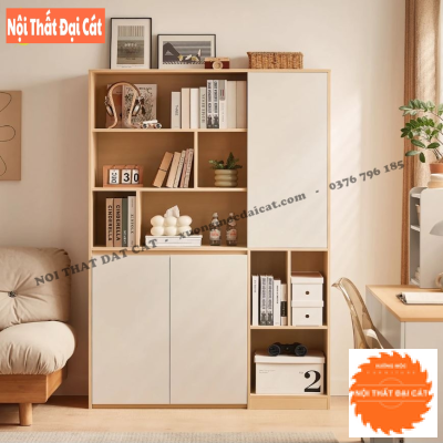Tủ sách gỗ trưng bày phòng khách KS220