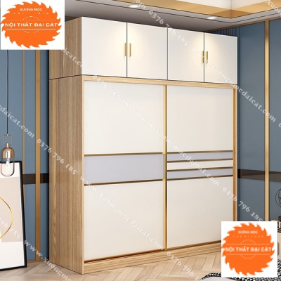 Tủ quần áo bằng gỗ MDF cánh trượt TA194