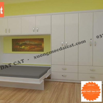 Giường gấp tích hợp tủ áo quần GG007