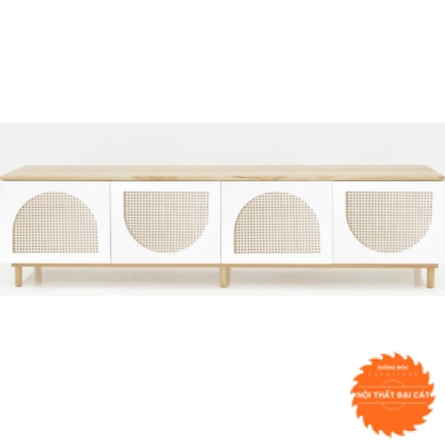 Kệ tivi gỗ cánh mây thiết kế đẹp KTM042