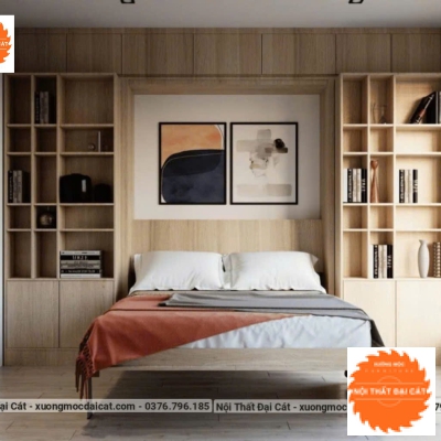 Giường gấp kết hợp kệ trang trí GG008