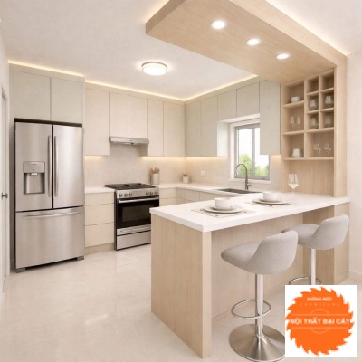 Tủ bếp gỗ hiện đại TB0164