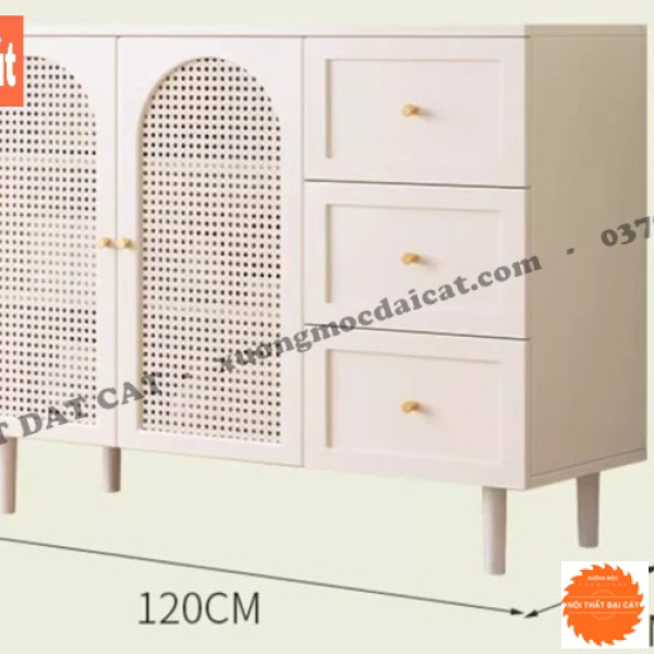Tủ gỗ mây lưu trữ đồ TGM017