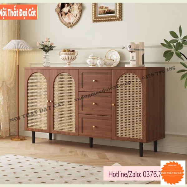 Tủ gỗ mây lưu trữ đồ TGM017