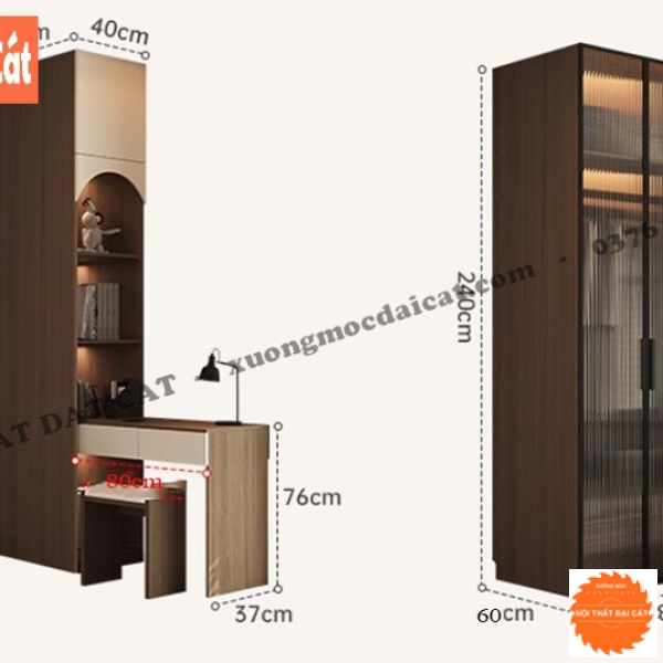 Tủ áo quần cánh kính hàng thiết kế TA480