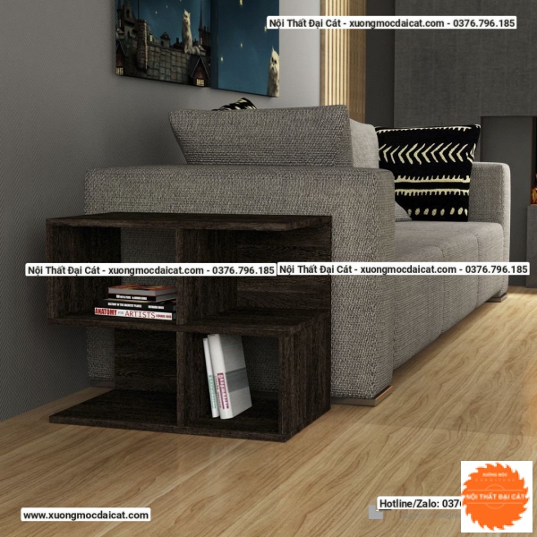 Bàn gỗ cạnh sofa thiết kế hình chữ thập BGS015