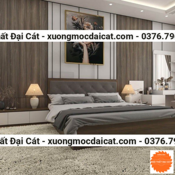 Vách ốp đầu giường màu gỗ nâu VOĐG011