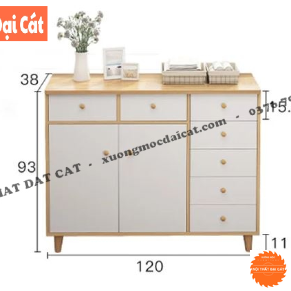Tủ đựng đồ dáng thấp bằng gỗ TĐ095