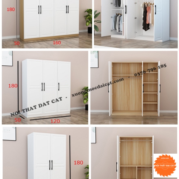Tủ áo quần tone trắng MS22226