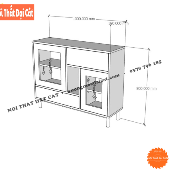 Tủ trưng bày, trang trí gỗ mây TGM008
