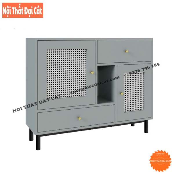 Tủ trưng bày, trang trí gỗ mây TGM008