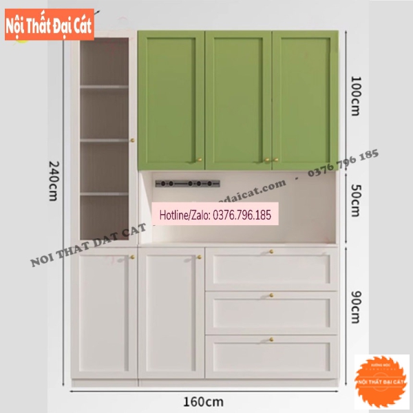Tủ bếp đẹp bằng gỗ đa năng TBN119