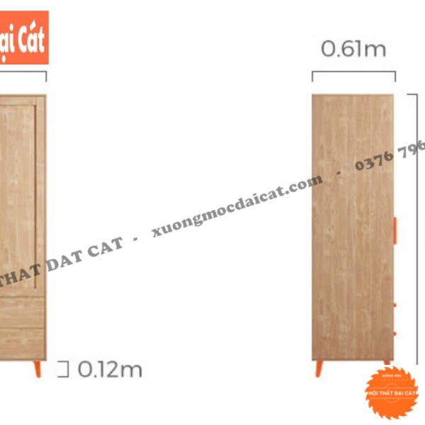 Tủ áo quần thiết kế 2 cánh TA484