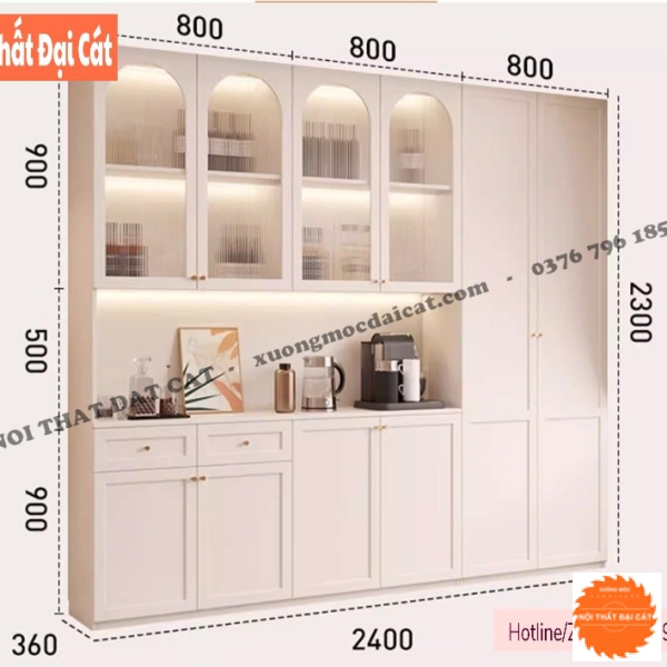 Tủ bếp bằng gỗ để đồ hiện đại TBN121
