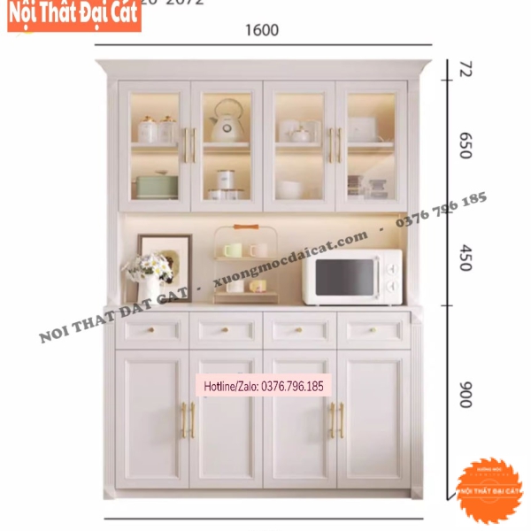 Tủ bếp đẹp để đồ đa năng, hiện đại TBN122