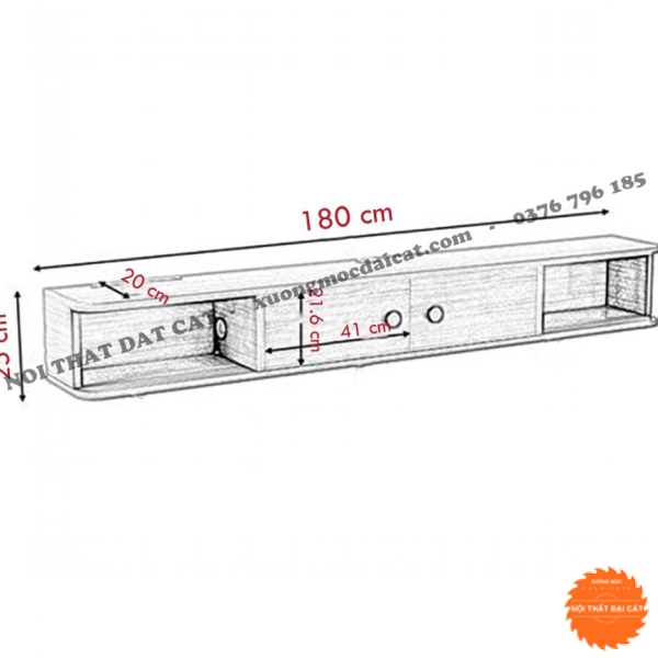 Kệ tivi treo tường gỗ MDF KTV352