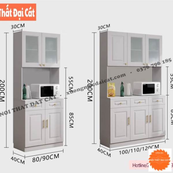 Tủ kệ bếp để đồ đa năng bằng gỗ TBN123