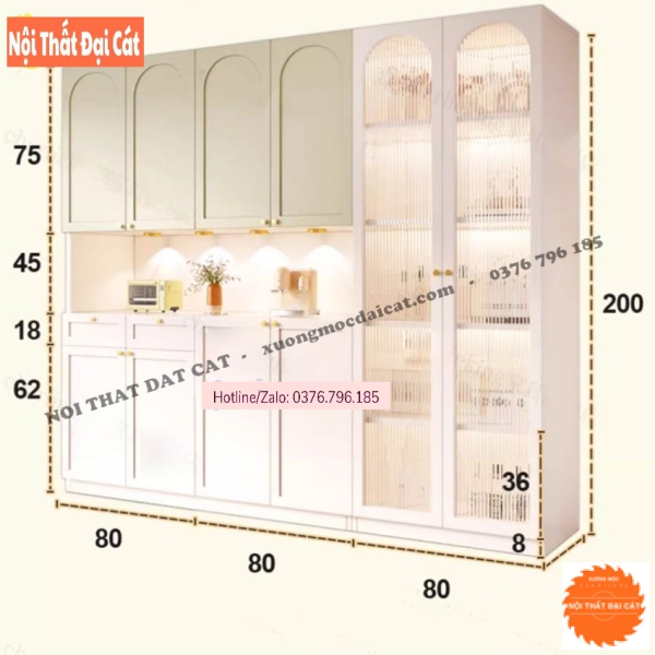 Tủ nhà bếp bằng gỗ MDF cao cấp TBN108