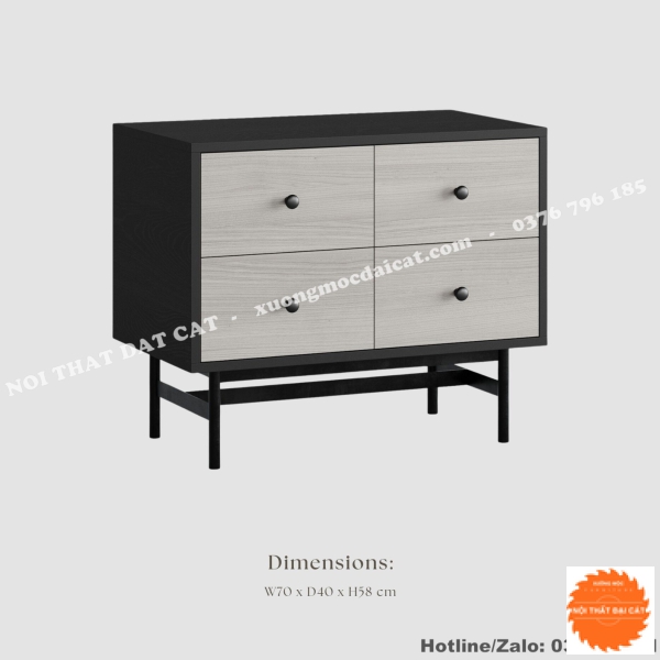 Tab đầu giường 4 hộc kéo T059
