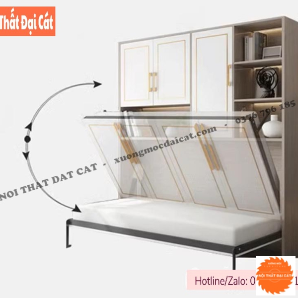 Giường gấp đa năng thiết kế ngang GG002