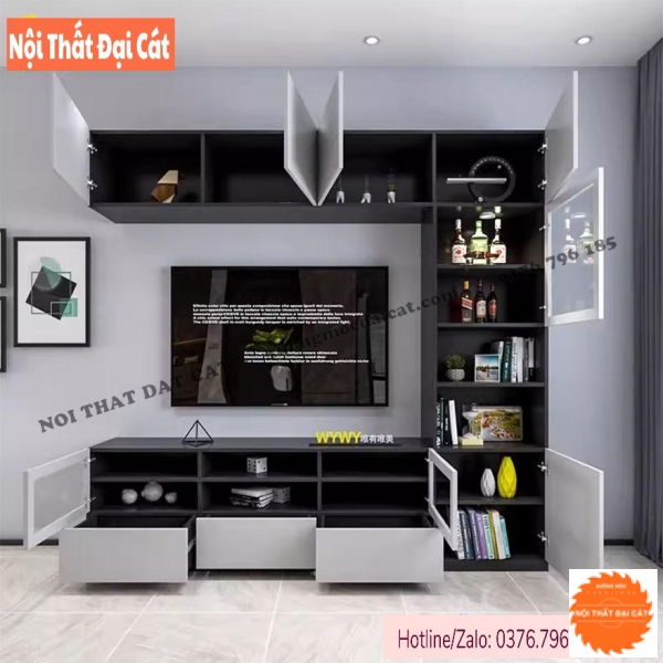 Kệ tivi kết hợp trang trí KKH108
