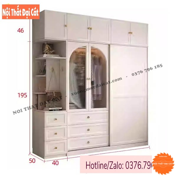 Tủ áo quần thiết kế kịch trần TA472
