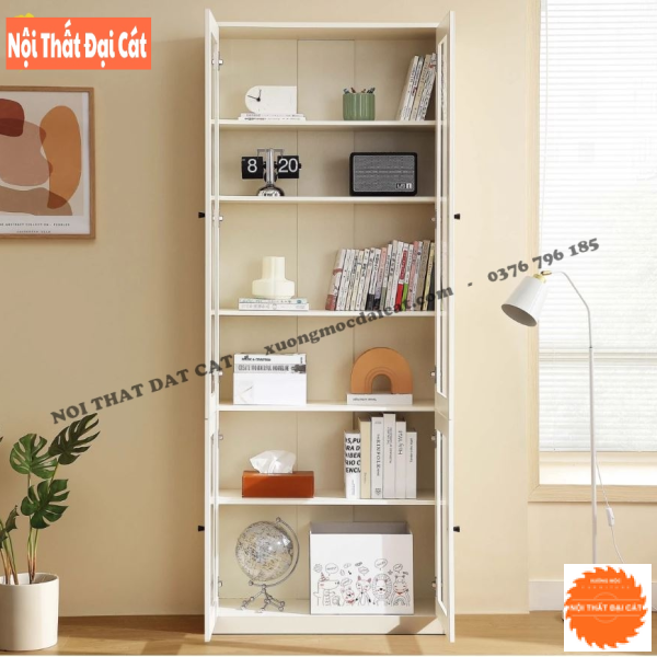 Tủ sách - tủ trang trí gỗ kính đẹp KS235