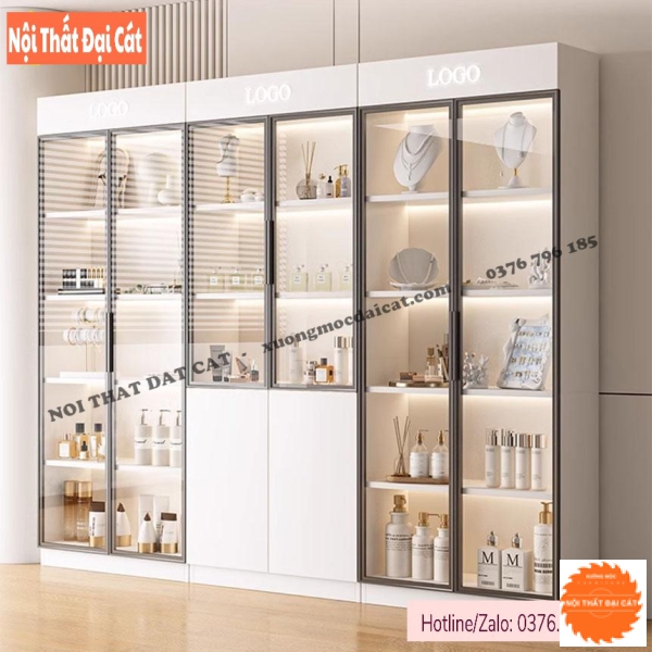 Kệ tủ trưng bày mỹ phẩm cánh kính KG047