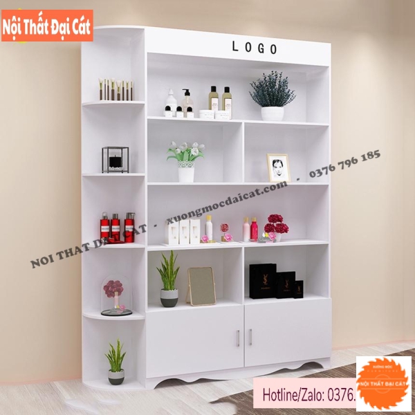 Kệ tủ trưng bày trang trí bằng gỗ KG048