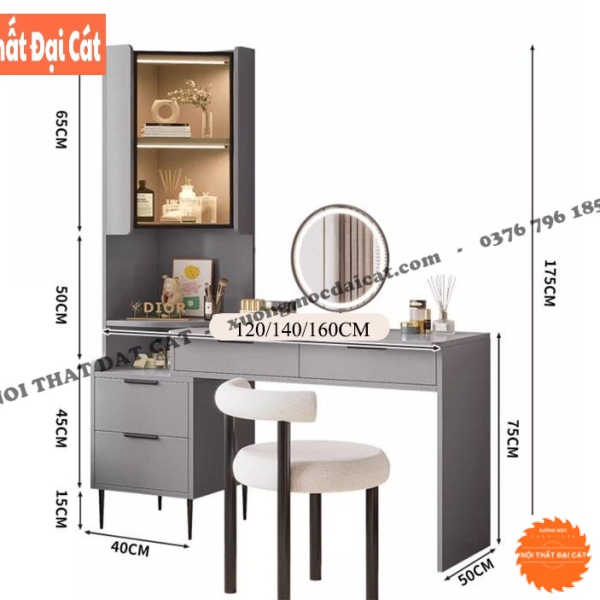 Bàn trang điểm kết hợp tủ trang trí BTĐ140