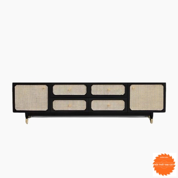 Kệ tivi gỗ cánh mây thiết kế hiện đại KTM038