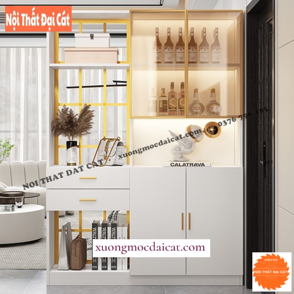 Tủ rượu kết hợp trang trí phòng khách TR060