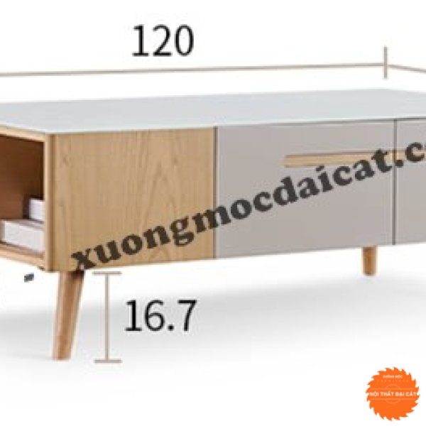 Bàn sofa màu gỗ kết hợp màu xám BS062