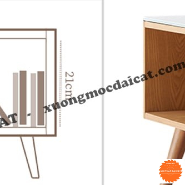 Bàn sofa màu gỗ kết hợp màu xám BS062
