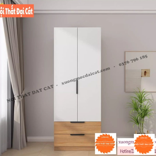 Tủ áo quần gỗ thiết kế 2 cánh T487