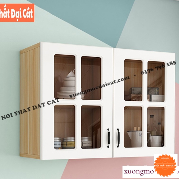 Tủ bếp treo tường gỗ cánh kính TBN083