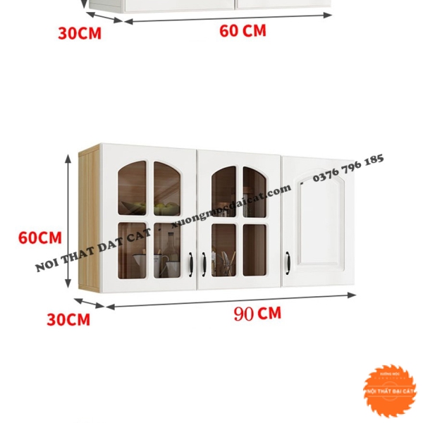 Tủ bếp treo tường gỗ cánh kính TBN083