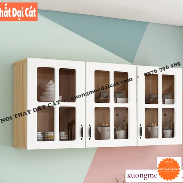 Tủ bếp treo tường gỗ cánh kính TBN083