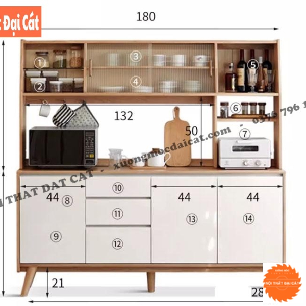 Tủ bếp gỗ MDF thiết kế đẹp TBN089