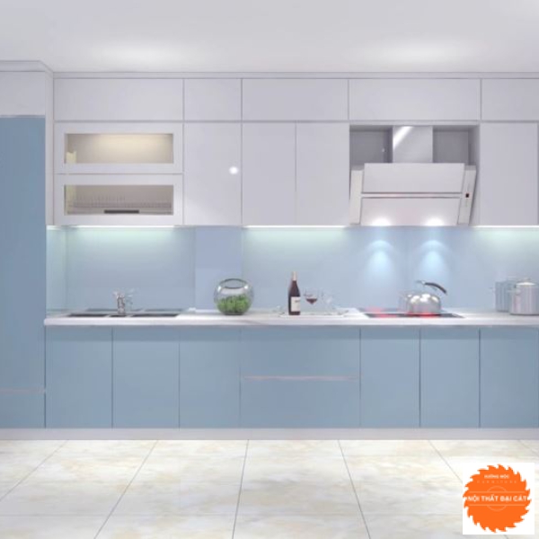 Tủ bếp thiết kế màu xanh dương đẹp TB0067