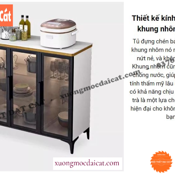 Tủ đựng chén nhỏ cánh kính cao cấp TBN094